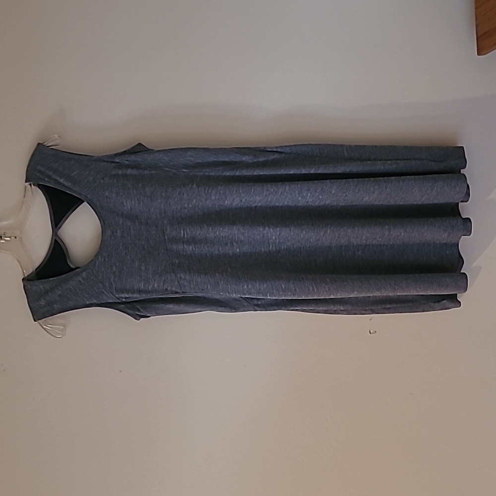 Prana Gray Midi Dress with Sleeveless Design and Soft Fabric